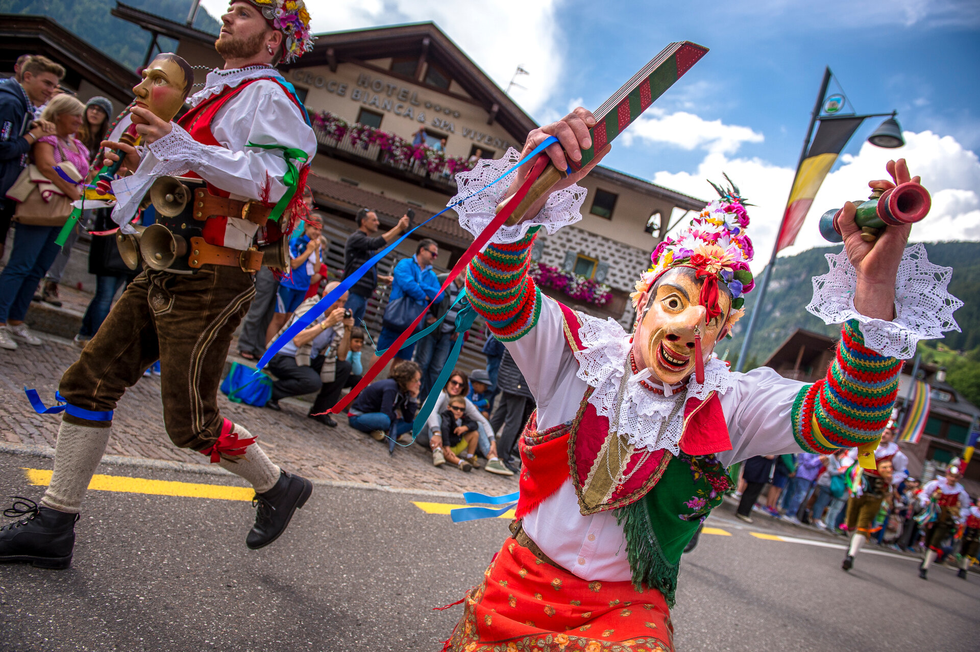 Maschera del personaggio folkloristico ladino "Buffon" | © A. Costa - Archivio Immagini ApT Val di Fassa