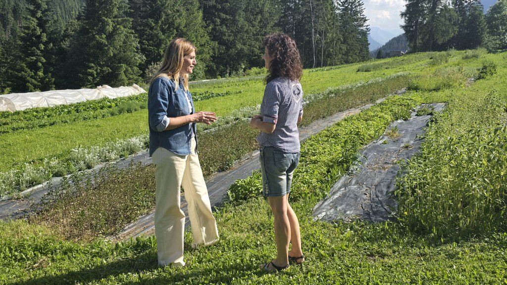 Chiara Maci in visita all'Agritur Fiores da Nadia a Vigo in Val di Fassa