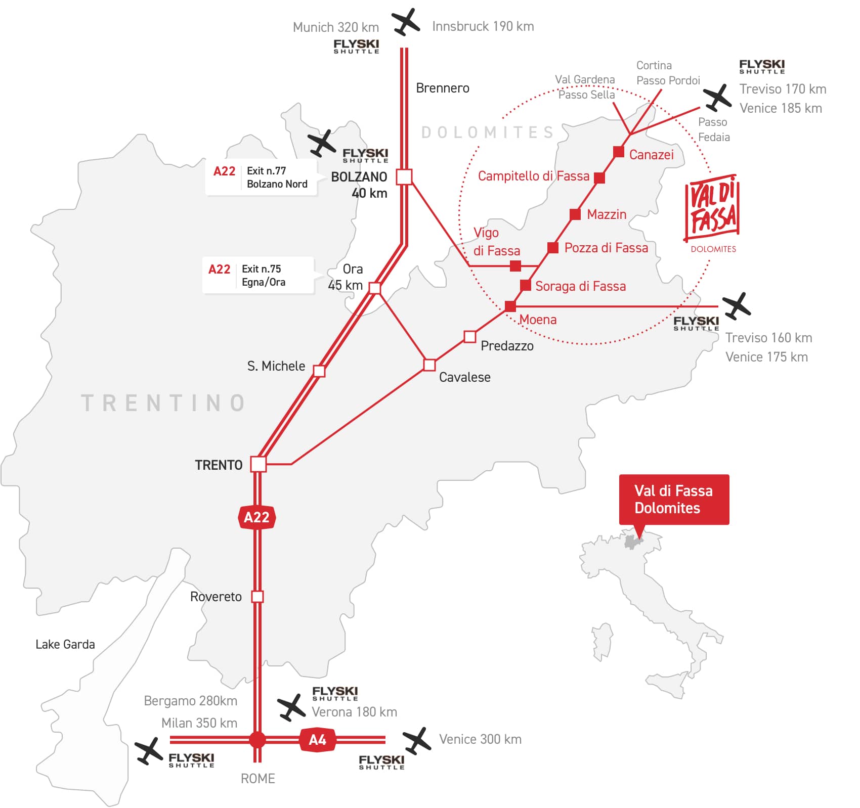 How to get to Val di Fassa How to get to Val di Fassa